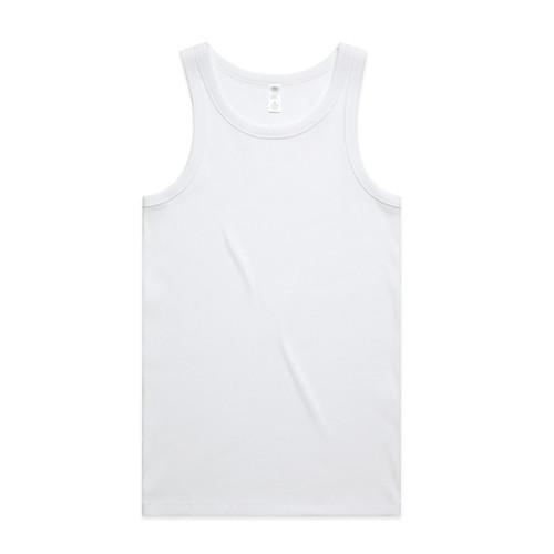 WHITE organic-rib-singlet-white